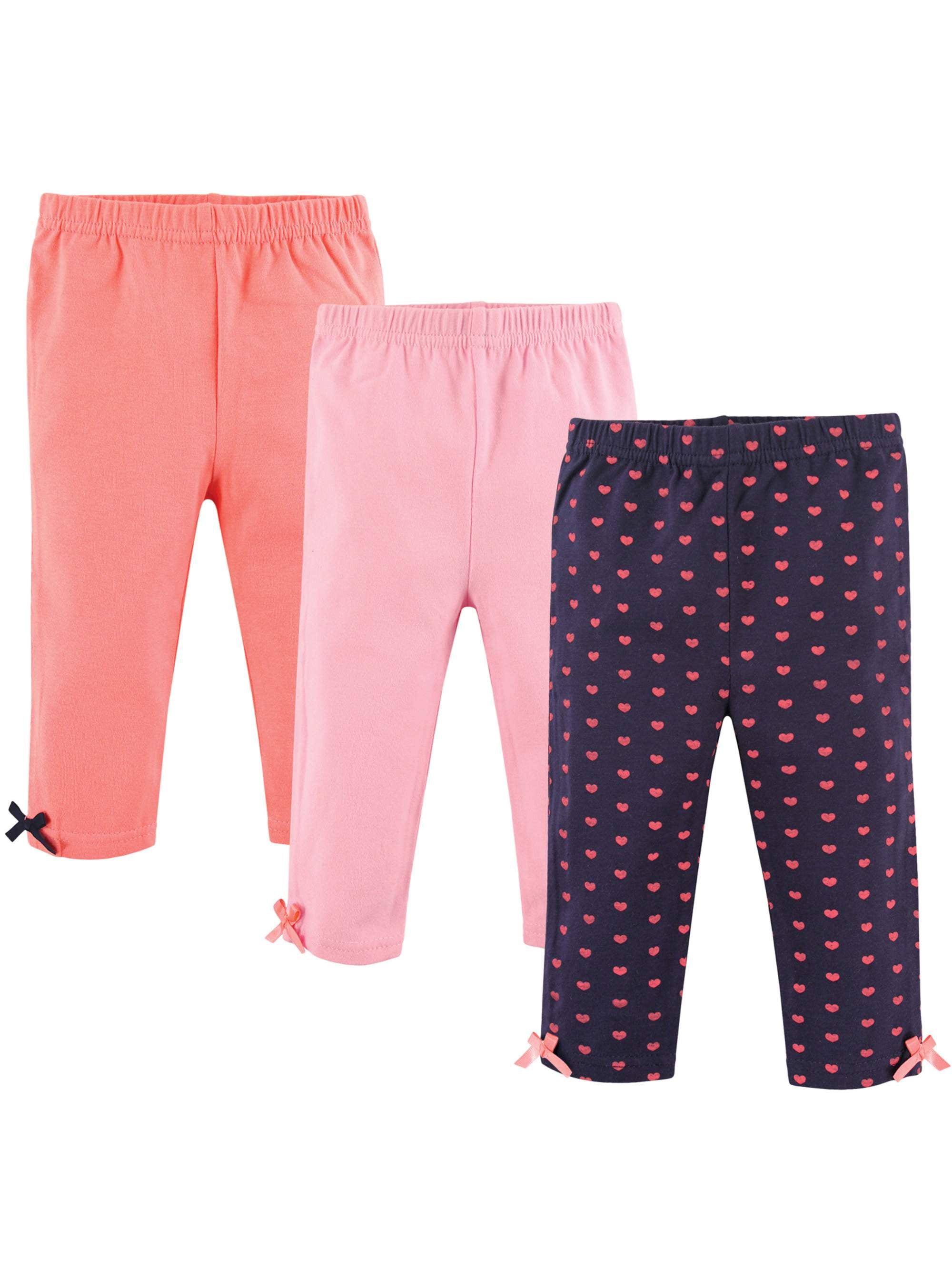 Hudson Baby Toddler Girls' Ankle Bow Leggings 3Pack