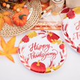 thumbnail image 4 of 125 Pieces Thanksgiving Plates Dinnerware - Gold Plastic Silverware and Thanksgiving Plates Pumpkins Include 25Dinner Plates 25Salad Plates 25Forks 25Knives 25Spoons, 4 of 8