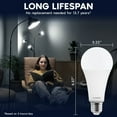 thumbnail image 5 of LUXRITE A23 LED Light Bulb, 33W, E26 Base, 4000LM, Dimmable, 5000K Bright White, 240, CRI 80 120V, Damp Rated UL Listed, 5 of 7