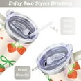 thumbnail image 5 of Strawberry Bow 40 Oz Tumbler with Handle Lid and Straw, Stainless Steel Double Walled Vacuum Insulated Cup, Cute Anniversary Wedding Birthday Gifts Tumbler for Women Men Friends Outdoor Indoor, 5 of 7