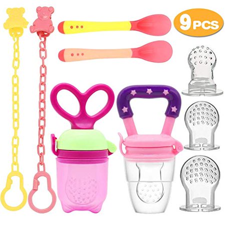 Baby Food Feeder Pacifier 2 Pcs Pacifier Clips 2 Pcs Baby Feeding