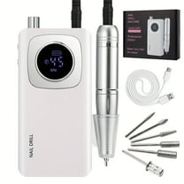 PRYZUNA Cordless Nail Drill – 45000 RPM Rechargeable Electric Nail File with LCD, Easy to Use for Acrylic, Gel & DIY Nails