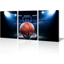Hieng Basketball Canvas Wall Art Black and White Sports Canvas, Basketball Poster for Living Room, Gym Canvas Prints Play Basketball Sport Painting（Only canvas）