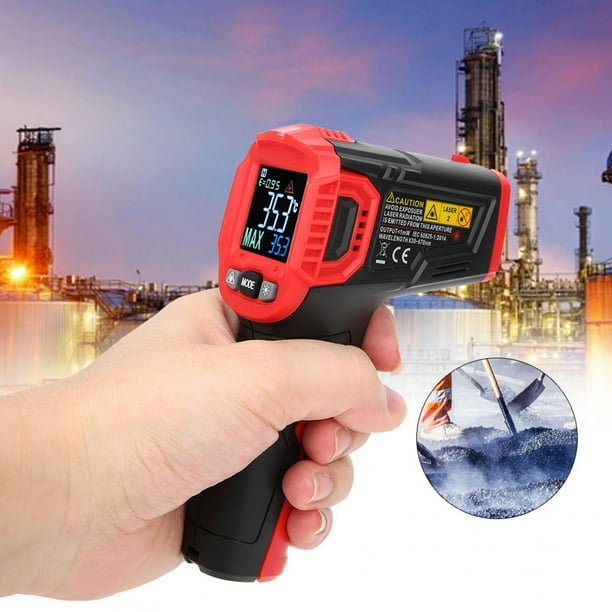 Termómetro Digital Ht650b Termómetro Infrarrojo de Pistola de Temperatura sin Contacto Industrial con Pantalla LED, -30 ℃ ~ + 550 ℃ / -22 ℉ ~ + 1022 ℉ Ecomeon no