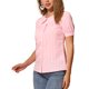 thumbnail image 4 of Blusa de manga corta con cuello Peter Pan en contraste para mujer Inspire Chic, top de cuadros, color rosa, 4 of 6