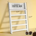 thumbnail image 3 of Perfnique K Cup Holder, Farmhouse Coffee Pod Holder, Wooden Coffee Pod Ladder for Counter, Rustic Kcup Storage Organizer for Home Kitchen Coffee Bar Table Decor (White, Leafy Coffee Bar), 3 of 7