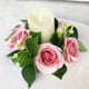 thumbnail image 5 of Corona de velas con rosas y hojas verdes. Corona de velas. Adecuada para bodas, fiestas en casa, mesas, coronas de velas y decoraciones., 5 of 8