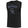 thumbnail image 2 of Men's Majestic Threads Black Colorado Rockies Softhand Muscle Tank Top, 2 of 3