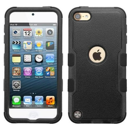 Ipod 5 Cases Silicone M&m Insten Tuff Hard Dual Layer Rubber Silicone Cover Case For iPod Touch 6 6th Gen / 5 5th Gen - Black ()