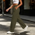 thumbnail image 6 of Edvintorg Wide Leg Yoga Pants for Women Plus Size Fashion Lightweight Stretch Loose Trouser Elastic Waisted Workout Pant with Pocket Womans Clothes Army Green S-3XL, 6 of 6