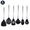 Six-piece Kitchenware Set, variant on Extra Long Silicone Spatula for Non-Stick Cookware, 14-Inch Heat Resistant Flexible Turner, Anti-Scratch Kitchen Cooking Utensil for Pancakes and Eggs, Midnight Onyx