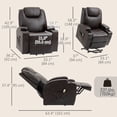 thumbnail image 3 of HOMCOM Power Lift Recliner Recliner Chair with Remote Control, Brown, 3 of 9