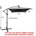 thumbnail image 4 of Outdoor Patio Umbrella, Solar Powered LED Lighted Sun Waterproof, Large Rectangle Umbrella with Crank and Cross Base for Garden, Deck, Backyard, Pool, Shade Outside, Deck, Anthracite, 4 of 8