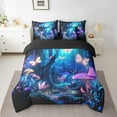 thumbnail image 2 of Erosebridal Neon Mushroom Bedding Full Comforter Set, Jungle Plant Down Comforter, Magical Butterfly Decor, Reversible, 2 of 5