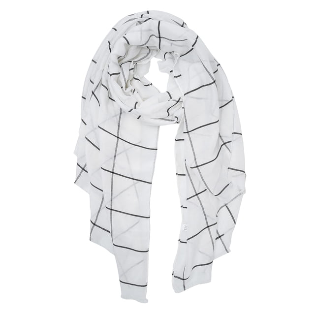 Ladies/Women's Lightweight Floral Print/Solid Color mixture Shawl Scarf For Spring Summer season,White