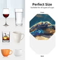thumbnail image 6 of Rateoe Sunshine Underwater Sand Turtle Drawing Drink Coasters Set of 4 Leather Coasters Spill Protection for Table Desk,Durable and Non Slip Leather Coaster ,4 Inches Drink Mats-Octagon, 6 of 6