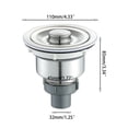 thumbnail image 6 of Kitchen Sink Drain Assembly, Kitchen Sink Strainer and Stopper with Deep Removable Waste Basket, Stainless Steel Sink Basket Strainer with Drain Assembly, 6 of 11