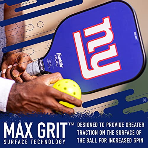 Franklin Sports NFL New York Giants Pickleball Paddle - Pickleball X - Polypropylene Core, Team Logo - NFL Official Licensed Product