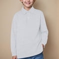 thumbnail image 2 of Ccpelsie Kids Athletic Long Sleeve Polo Shirt Lightweight Performance Top for Jogging Hiking and Outdoor Play（A01-Grey,9-10 Years), 2 of 9