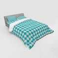 thumbnail image 2 of Ambesonne Geometric Bedding Set 4 Pcs, Retro Classical Tile, Queen, Turquoise and Lilac, 2 of 2