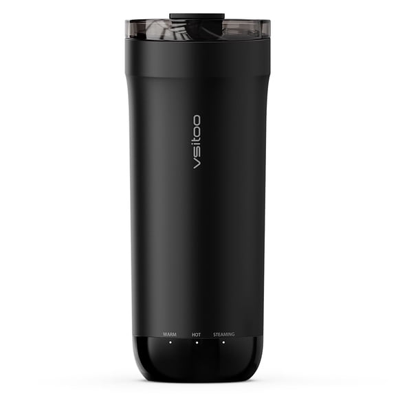Vsitoo S5 16oz Heated Travel Mug, Auto-Sensing AI Temperature Control with Car Charger, Black