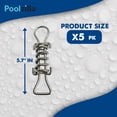 thumbnail image 2 of Poolzilla 5 Pack Stainless Steel 5.25" Short Spring with D Ring, High Quality Pool Cover Spring For The Winter Season, Premium Stainless Steel Material, 2 of 7