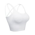 thumbnail image 2 of Padded Seamless Criss Cross Bralette Workout Yoga Bra Cami Crop Top for Women Yoga Sport Bra Light Support Strappy Free Bra, Plus Size, 2 of 8