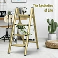 thumbnail image 6 of 4 Step Ladder,Aluminum Folding Step Ladder for Adults,Step Ladder with Wide Anti-Slip Pedal,330 lbs Capacity for Home,Office,Kitchen,Library(Gold), 6 of 16