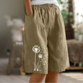 thumbnail image 2 of ZQUUVOU Women's Bemuda Shorts Solid Color Printed Drawstring Buttons Pockets (Khaki,XL), 2 of 7