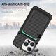 thumbnail image 5 of For iPhone 16 Pro Case Carbon Fiber Leather Back Cover with Detachable Card Bag - Black, 5 of 5