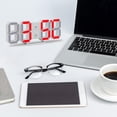 thumbnail image 4 of Abbracc USB LED Desk Wall Table Clock Red White+Red, 4 of 4