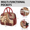 thumbnail image 6 of Lunch Bag Lunch Box for Women Reusable Insulated Lunch Cooler Bags,Large Capacity for Work Travel Picnic,Water-Resistant Retro Abstract Geometric Lunch Tote Bag Gifts for Woman Mom Red, 6 of 6