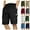 Black, variant on Mens Cargo Sweat Shorts Athletic Workout Casual Drawstring Elastic Waist Gym Jogger Shorts Summer Sport Short with Pockets Dark Gray L