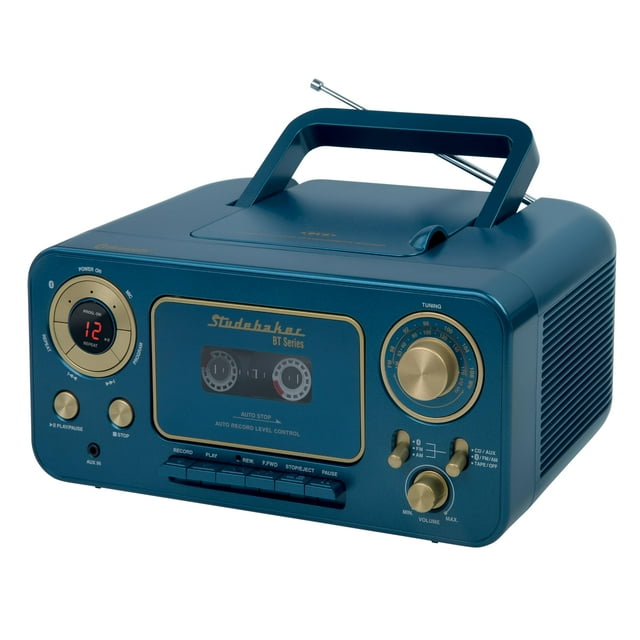 Reproductor de CD estéreo portátil Studebaker con Bluetooth Blue