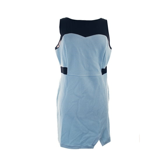 Kensie Womens Blue Sleeveless Mesh Inset Geo Jersey Dress XL