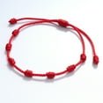thumbnail image 4 of ZPAQI 2x Adjustable 7 Knots Braided Red String Anklets Bracelet for Success Prosperity, 4 of 16