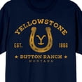 thumbnail image 7 of Yellowstone Horseshoe Logo Adult Navy Crew Neck Short Sleeve T-shirt-3XL, 7 of 7