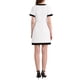 thumbnail image 3 of Vestido de trabajo elegante de mujer con contraste de color, escote en V, manga corta, corte A, 2XL, blanco, 3 of 5