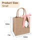 thumbnail image 4 of Paquete de 6 bolsas de yute con bonitas hojas de 25 x 25 x 18 cm, cinta rosa, 4 of 7