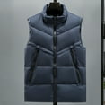thumbnail image 2 of Lovzfmll Men's Puffer Vest, Quilted Sleeveless Jacket, Stand Collar Zip Up Vest with Pockets, Thickened Waistcoat, Winter Vest, 2 of 3