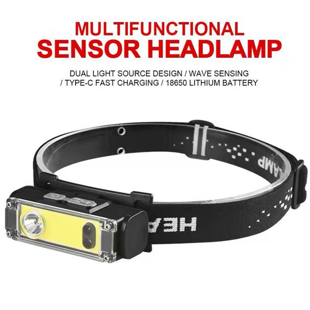 COB+XPE LED Reflector fuerte Faros delanteros con sensor inteligente Faros delanteros Luz roja