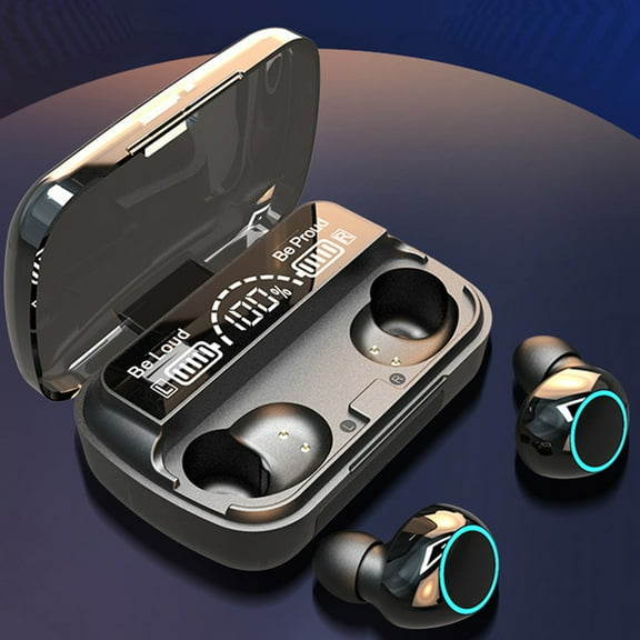 Wireless Earbuds, Bluetooth Ear Buds with Big Bass Stereo Sound, 48 Hours Playtime, Lightweight in-Ear Fit Earphones, IPX7, Hands-Free Calls with AI for iPhone, Android, Pad, Sports, Workout,Black