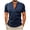 Navy, variant on Mens Short Sleeve Cuban Camp Guayabera Shirt Linen Cotton V Neck Hippie Beach Button Down Shirts