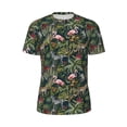 thumbnail image 6 of Rocae Flamingos And Palm Leaves for Men's Mesh Quick-Dry Short Sleeve Workout T-Shirt,Mens Crew Neck Tee Lightweight Soft Classic T Shirts XX-Large, 6 of 9