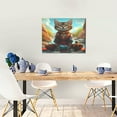 thumbnail image 5 of Logiee Riverside Meditating Cat Print Canvas Wall Art ,Art Poster,Canvas Decorative Picture,Decor Wall Pictures for Living Room Bedroom Bathroom,Ready to Hang, 5 of 6