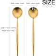 thumbnail image 2 of Salad Serving Utensils Set 2 Pcs 11.4 Inch Long Handle Stainless Steel Spoon Fork Gold Matte Finish (gold ), 2 of 7