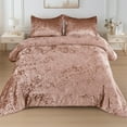 thumbnail image 2 of Regency Heights Full/Queen Cozy Velvet Comforter Sets, Luxury 3-Piece All-Season Bedding, Bed Set with Shams，Mocha Mousse, 2 of 7