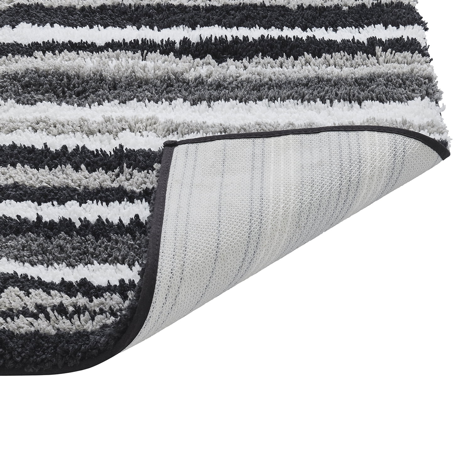 Better Trends 2 Piece Bathroom Rug Set 100% Polyester Soft Water Absorbent Non Slip Bath Mat Machine Washable Rug Griffie Collection - Gray