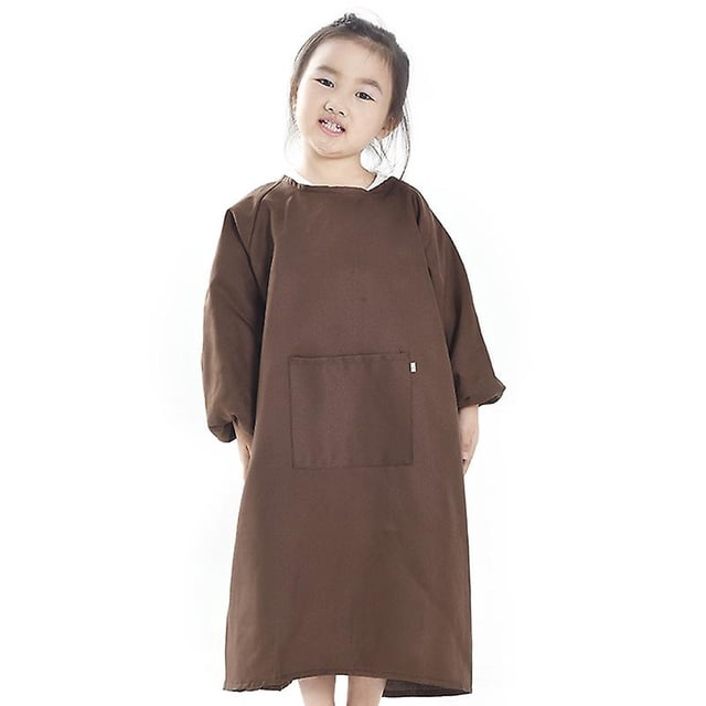 L(120-140cm) Delantal de manga larga para niños, cubierta de abrigo de pintura, bata artística de dibujo, Protector de ropa, 1 ud.