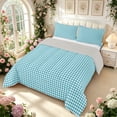 thumbnail image 2 of Manfei Vintage Grid King Size Comforter Sets,Modern Check Comforters King Size,Teal White,Light Gray Reversible,3pcs,1 Comforter and 2 Pillowcases,3pcs,1 Comforter and 2 Pillowcases, 2 of 7